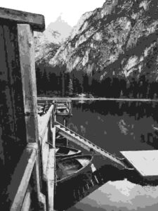 Boats on the lake from the pier